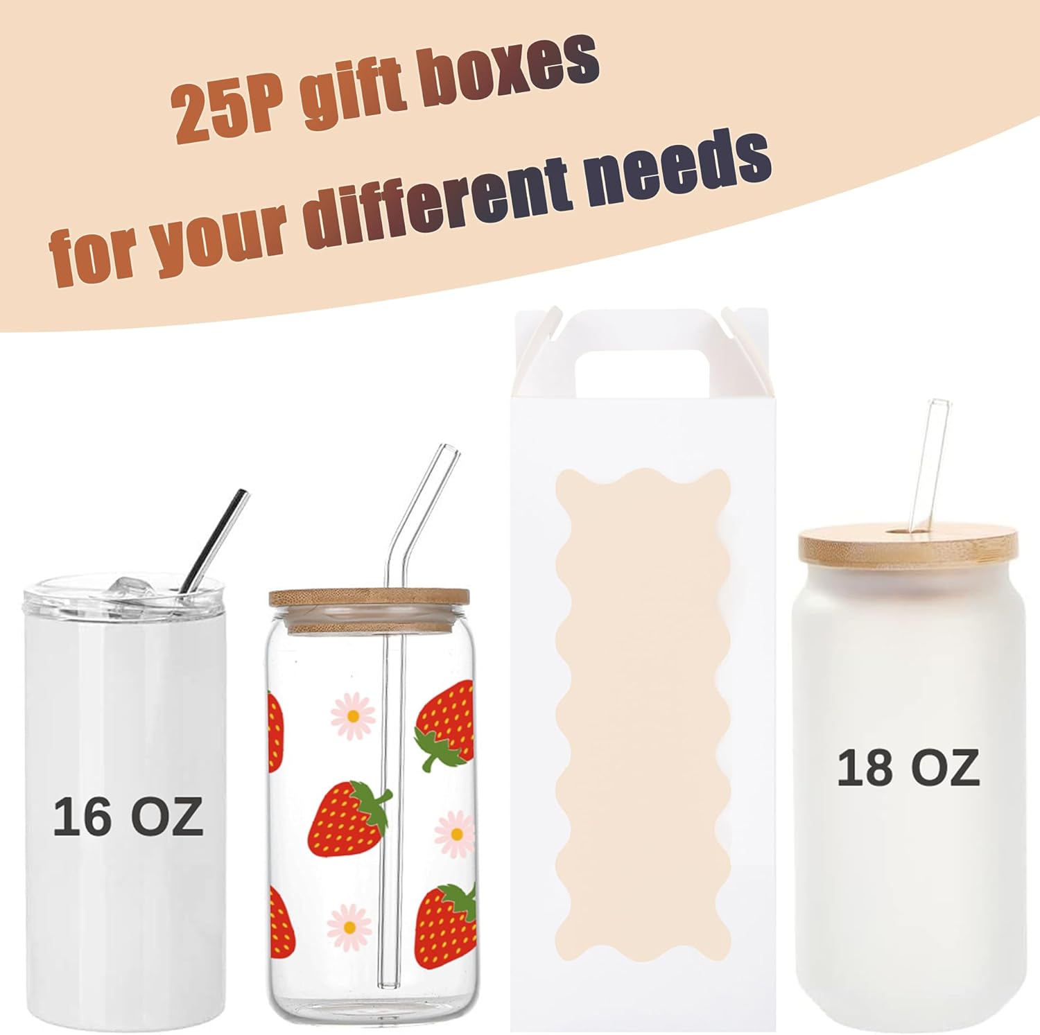 25 Pack Tumbler Gift Boxes wit - Tumbler 20Oz White recensie en prijs