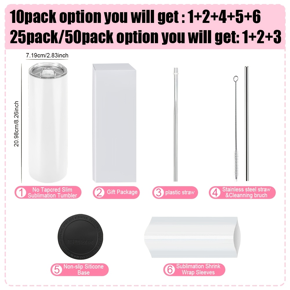 50/25/10 Pack Sublimation Tumb - Tumbler 20Oz White recensie en prijs
