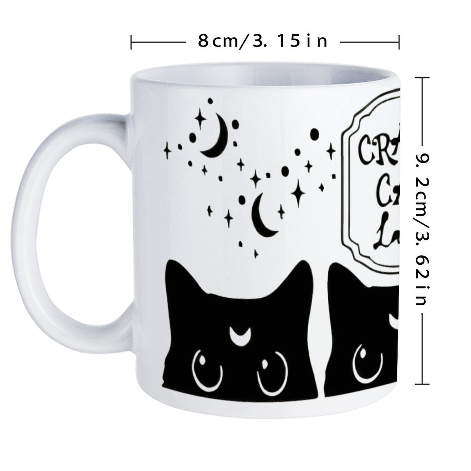 Three Black Cats With Crescent - Sublimation Mug White recensie en prijs