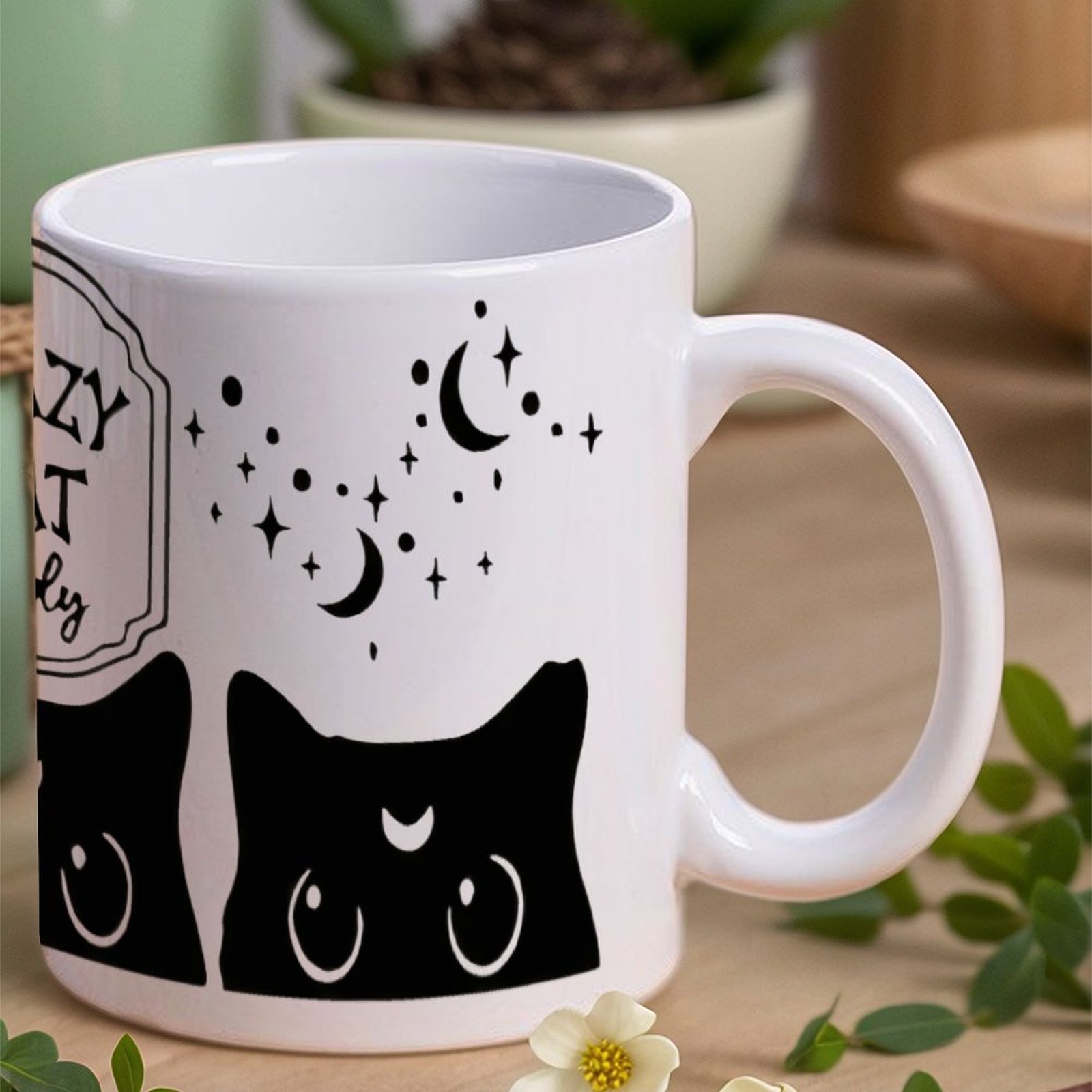 Three Black Cats With Crescent - Sublimation Mug White recensie en prijs
