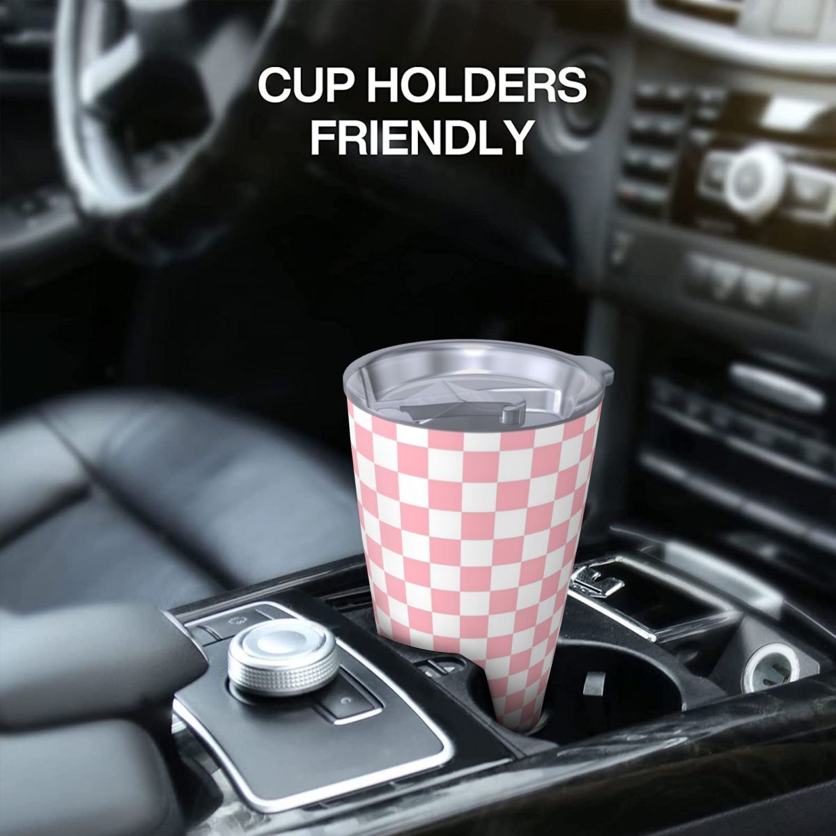 Pink White Checkerboard Patter - Tumbler 20Oz White recensie en prijs
