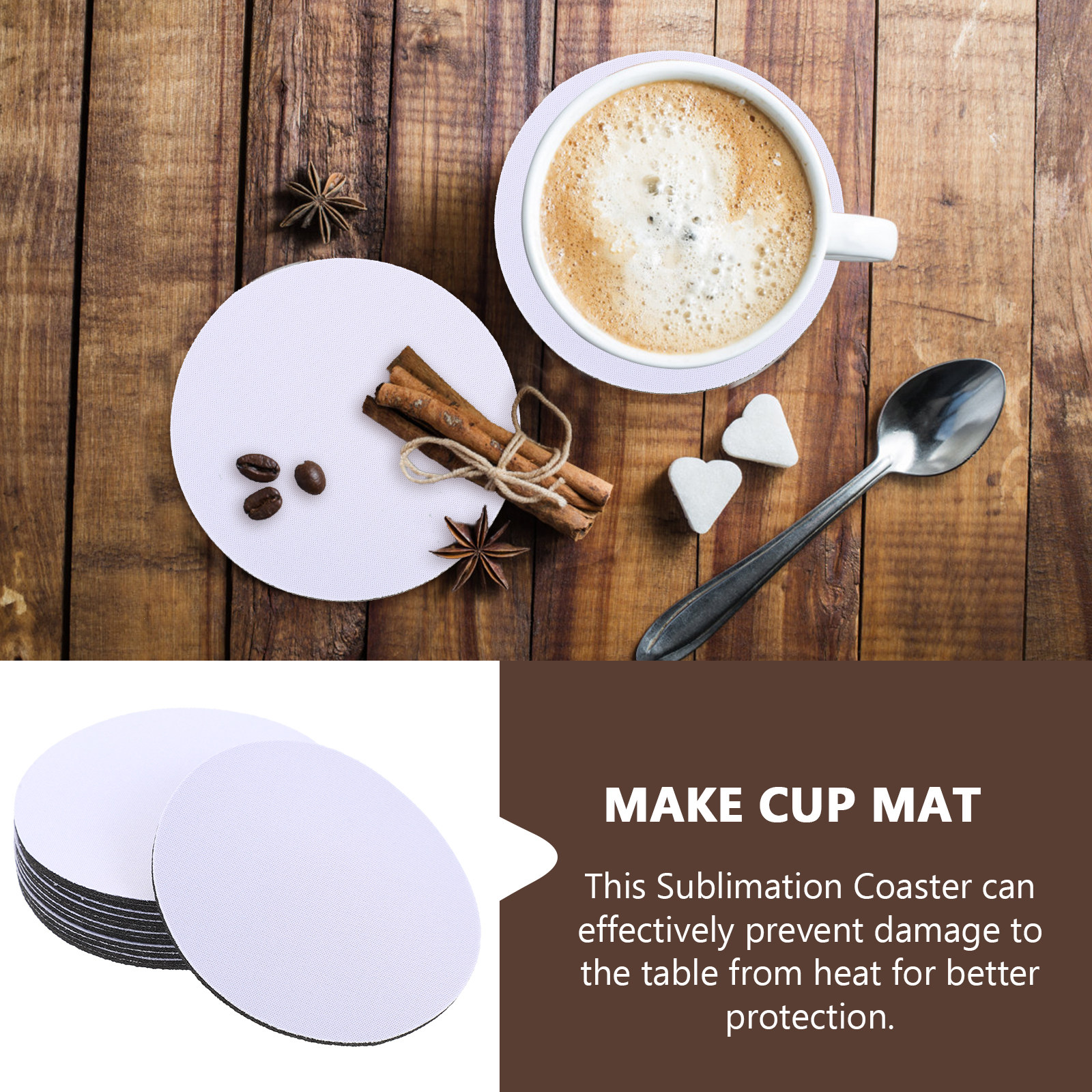 10Pcs Sublimation Heat Transfe - Coaster Sublimation Blank recensie en prijs