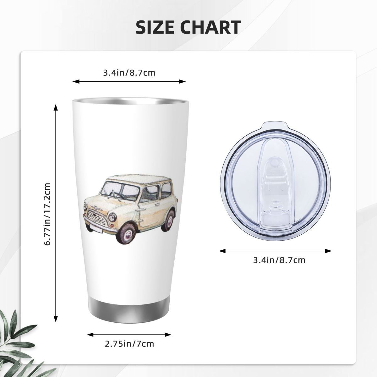 Classic White Mini Cooper In W - Tumbler 20Oz White recensie en prijs