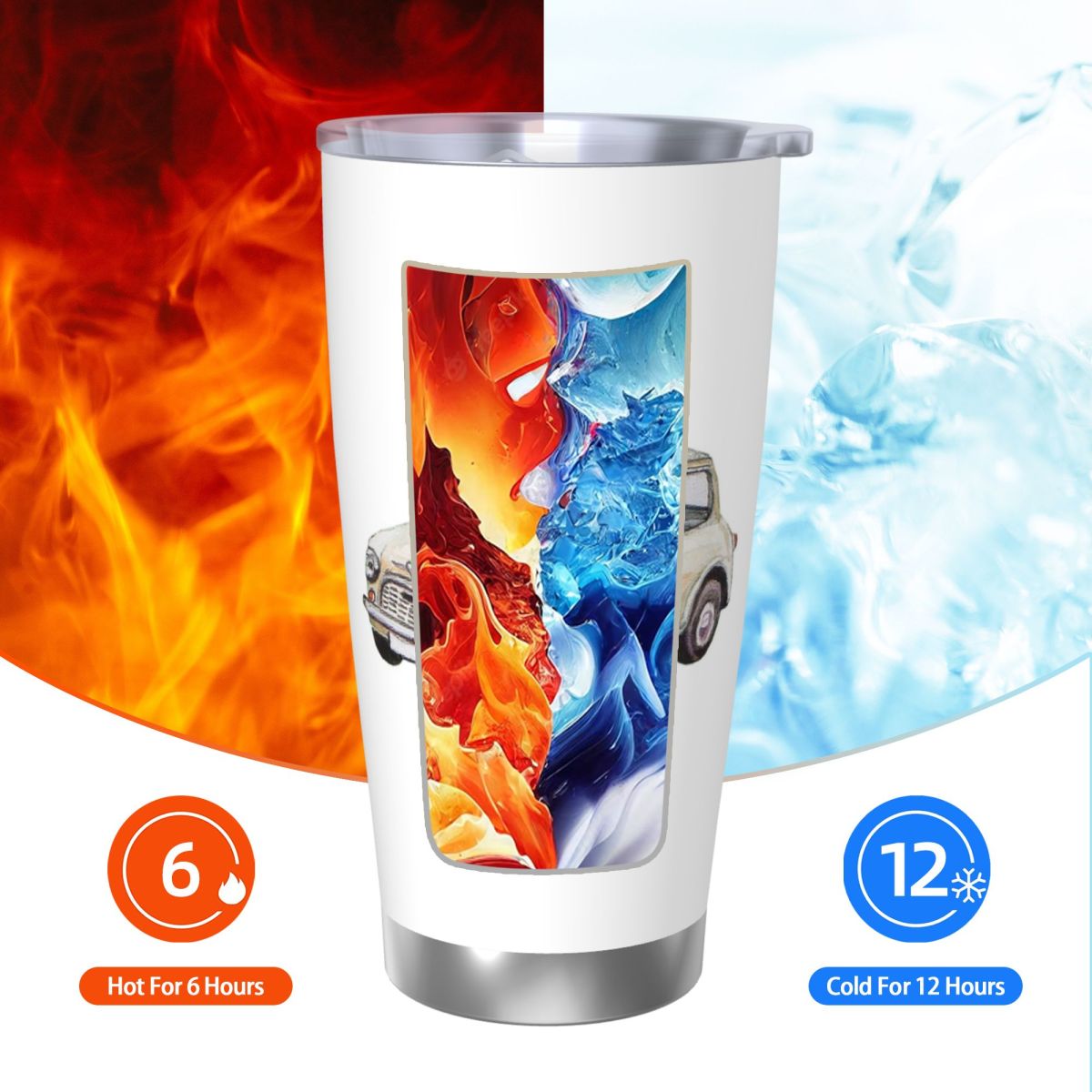 Classic White Mini Cooper In W - Tumbler 20Oz White recensie en prijs