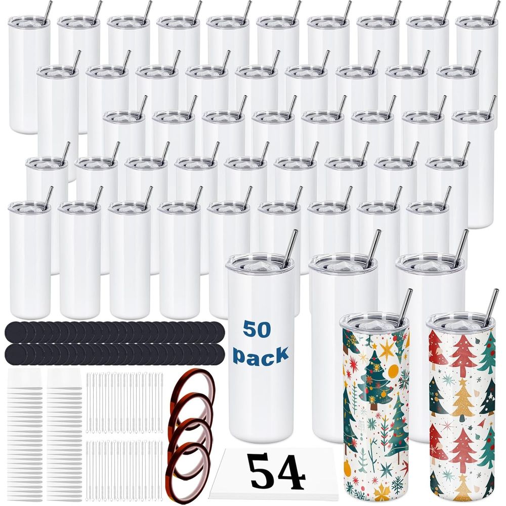 50 Pack 20 OZ Sublimation Tumb - Tumbler 20Oz White recensie en prijs