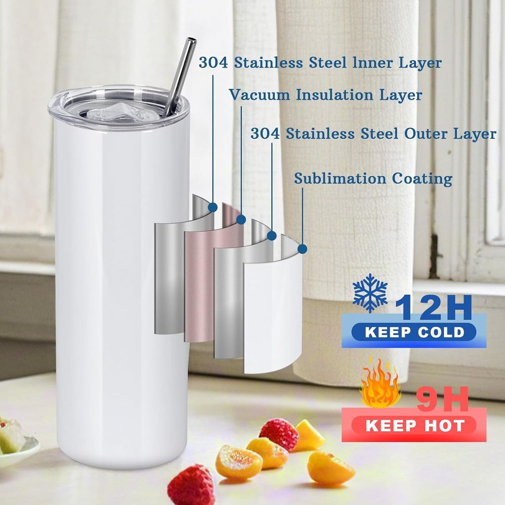 50 Pack 20 OZ Sublimation Tumb - Tumbler 20Oz White recensie en prijs