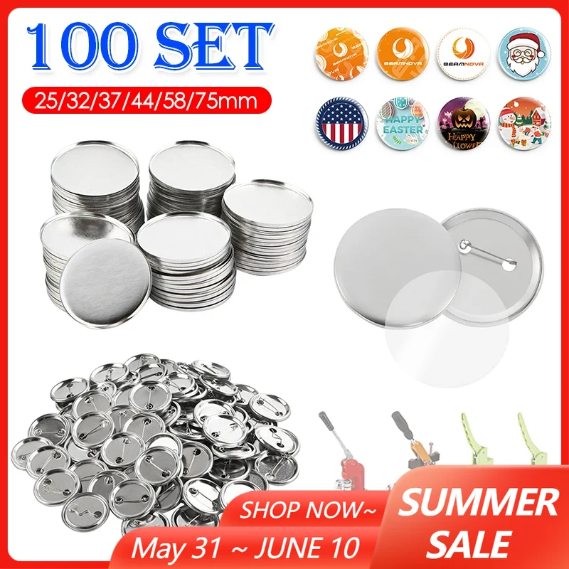 100Set Blank Badge Pin Button  - Button Badge Blank recensie en prijs