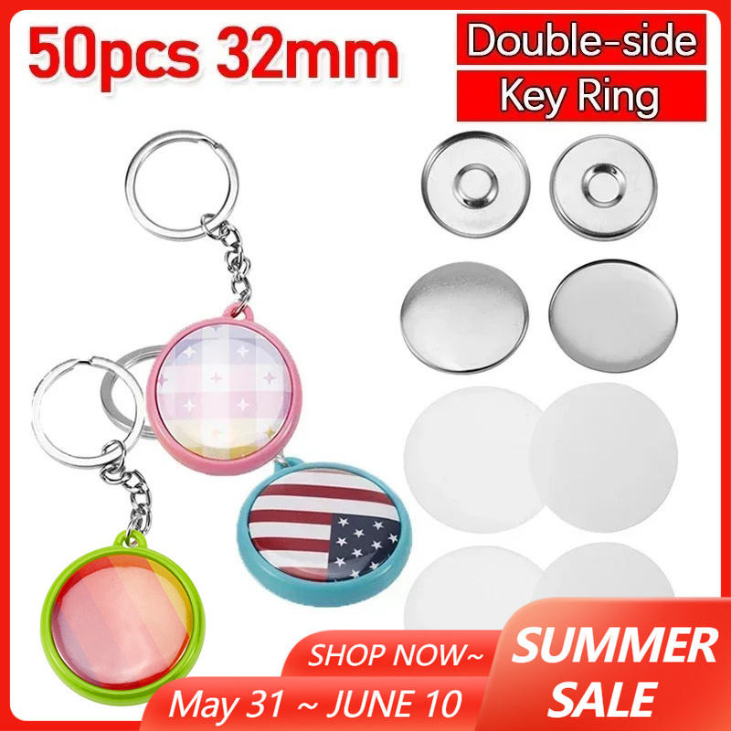 50pcs/Set 32mm Double-side Key - Button Badge Blank recensie en prijs