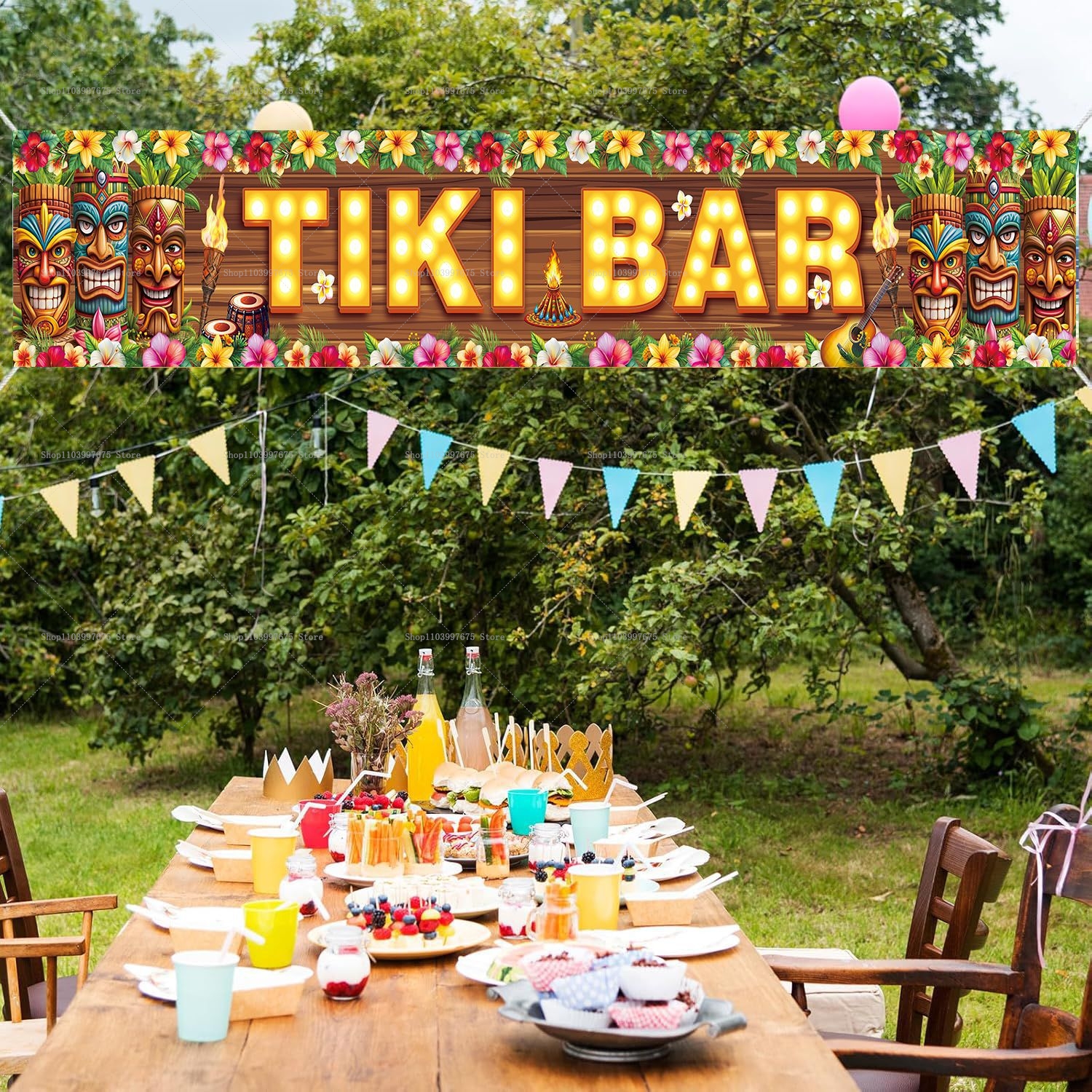Vibrant Tiki Bar Banner Tropic - Yard Sign Blank recensie en prijs