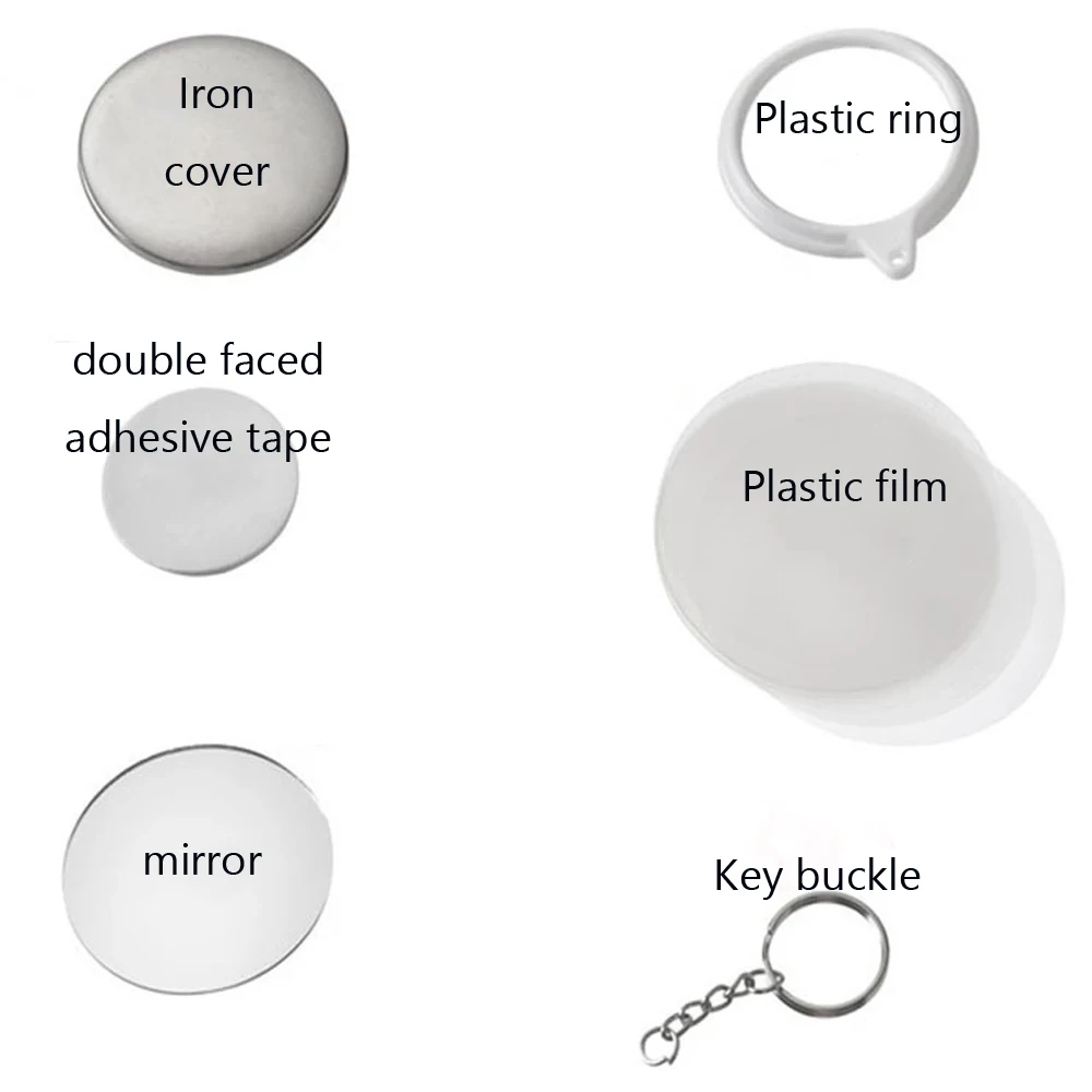 New 100PCS Key Ring Mirror Bla - Button Badge Blank recensie en prijs