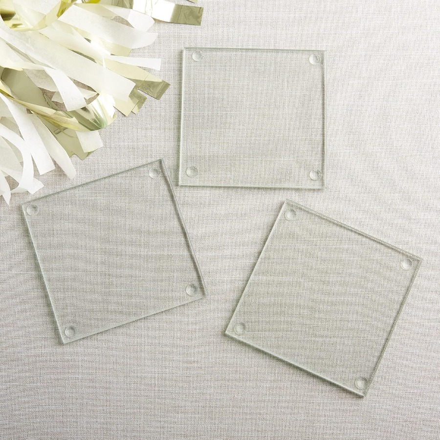 Clear Glass Drink Coasters Set - Coaster Sublimation Blank recensie en prijs